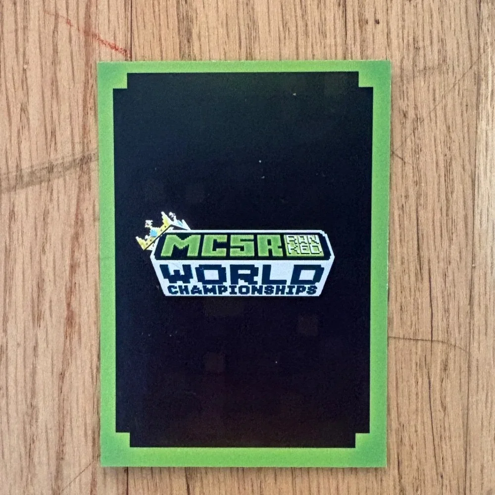 MrBudgie‎ MCSR World Championships Trading Card Minecraft Speedrun Ludwig LA